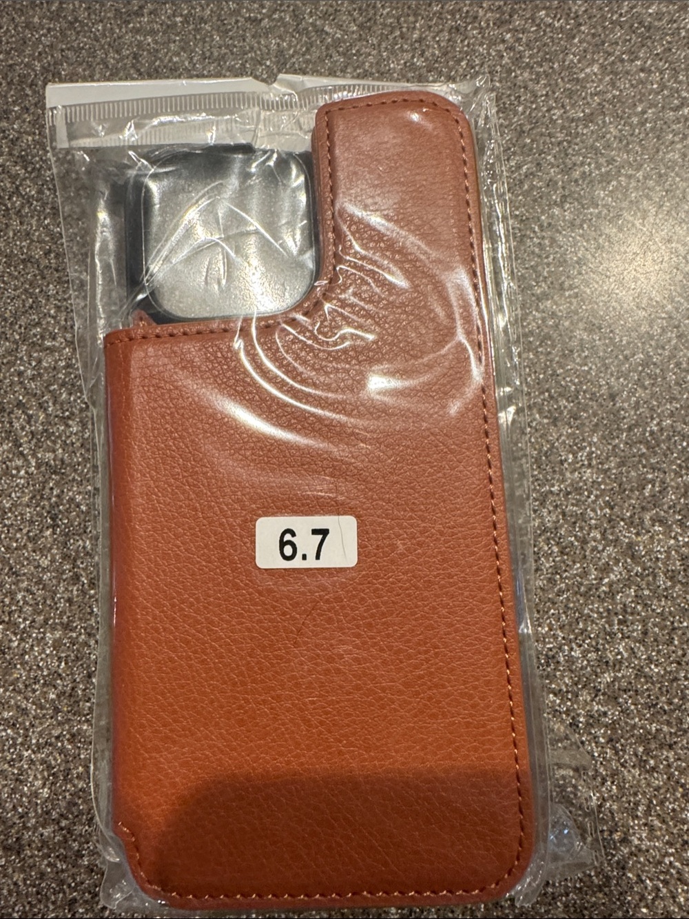 iBrown Leatherette Phone Case for 6.7" Phones - Slim Protective Cover